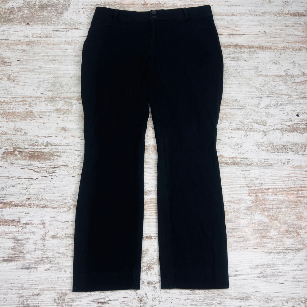 Anthropologie The Essential Slim Pants Women's 4 Black Cropped Stretch Trousers